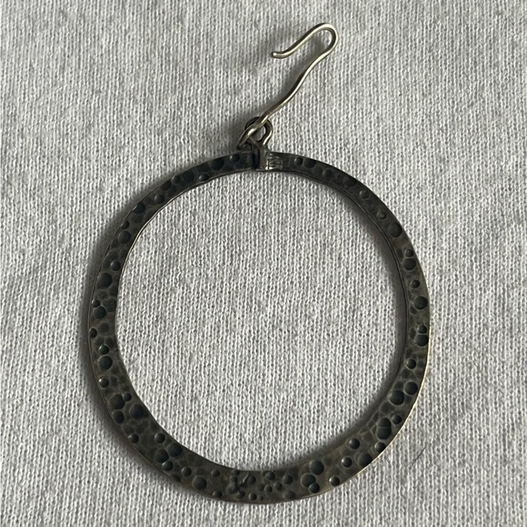 Vintage Large 2" Hammered Silpada Sterling Silver Hoop Dangles - Picture 1 of 2